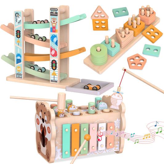 Wuzhineisn wooden Montessori toy set promotes hands-on learning and fine motor skills.