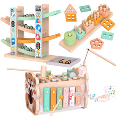 Wuzhineisn wooden Montessori toy set promotes hands-on learning and fine motor skills.