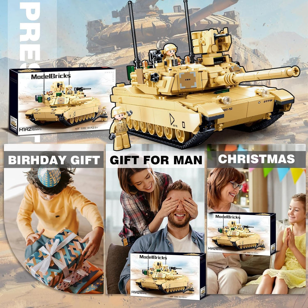 WW2 Army Tank M1A2 finished display scene for home decor.