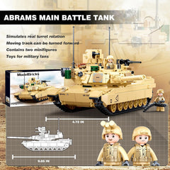 WW2 Army Tank M1A2 with detailed instruction manual for easy building.