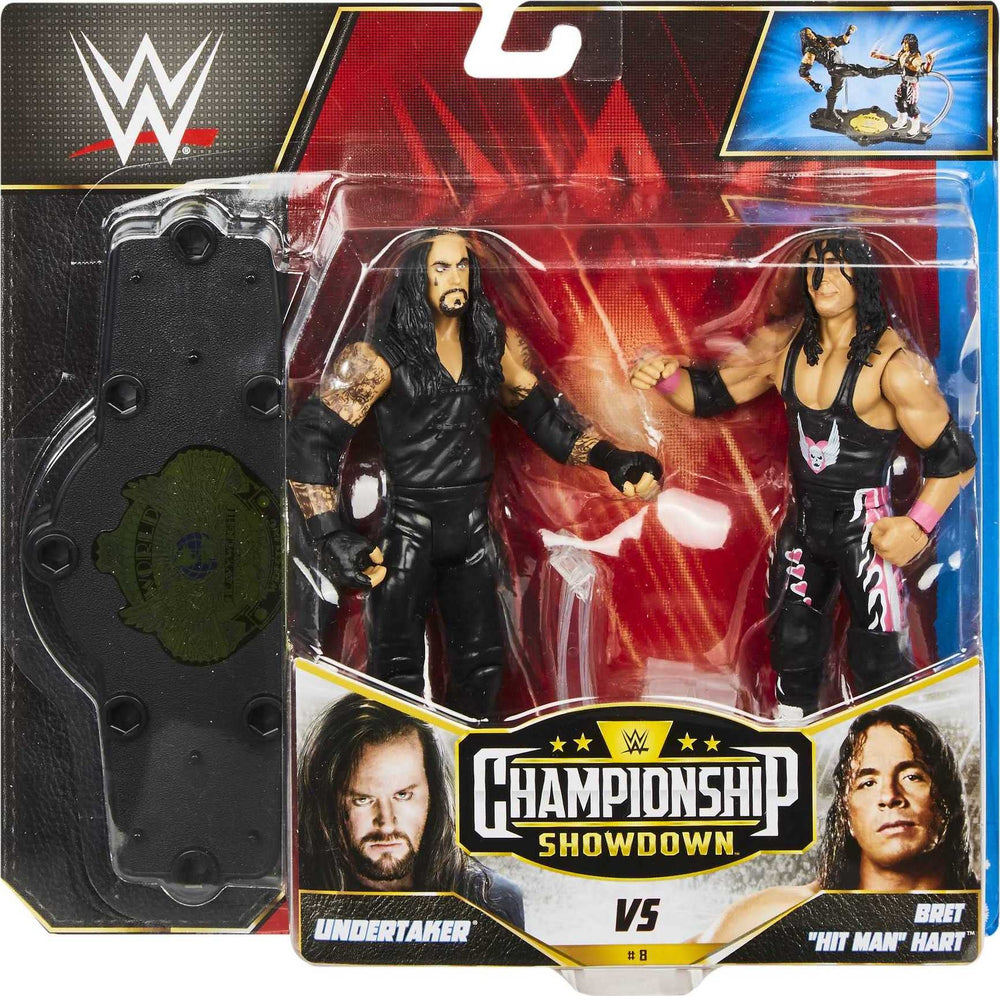 WWE Bret Hart vs Undertaker battle-pack packaging for collectors and gifting.