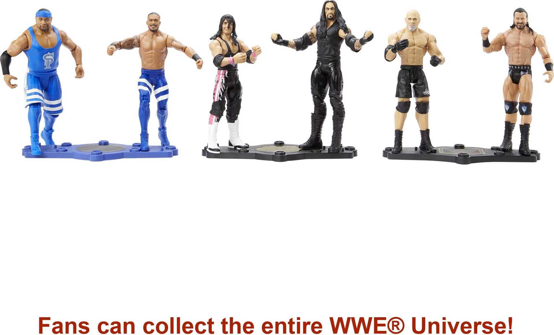 WWE Bret Hart vs Undertaker showdown stand display showcasing shelf-ready configuration.