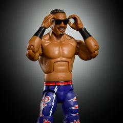 WWE Carmelo Hayes Elite figure showing 25 articulation points for action poses.