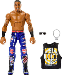WWE Carmelo Hayes Elite figure front view for display and poseability.
