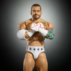 WWE CM Punk articulation close-up highlighting 25 points of movement