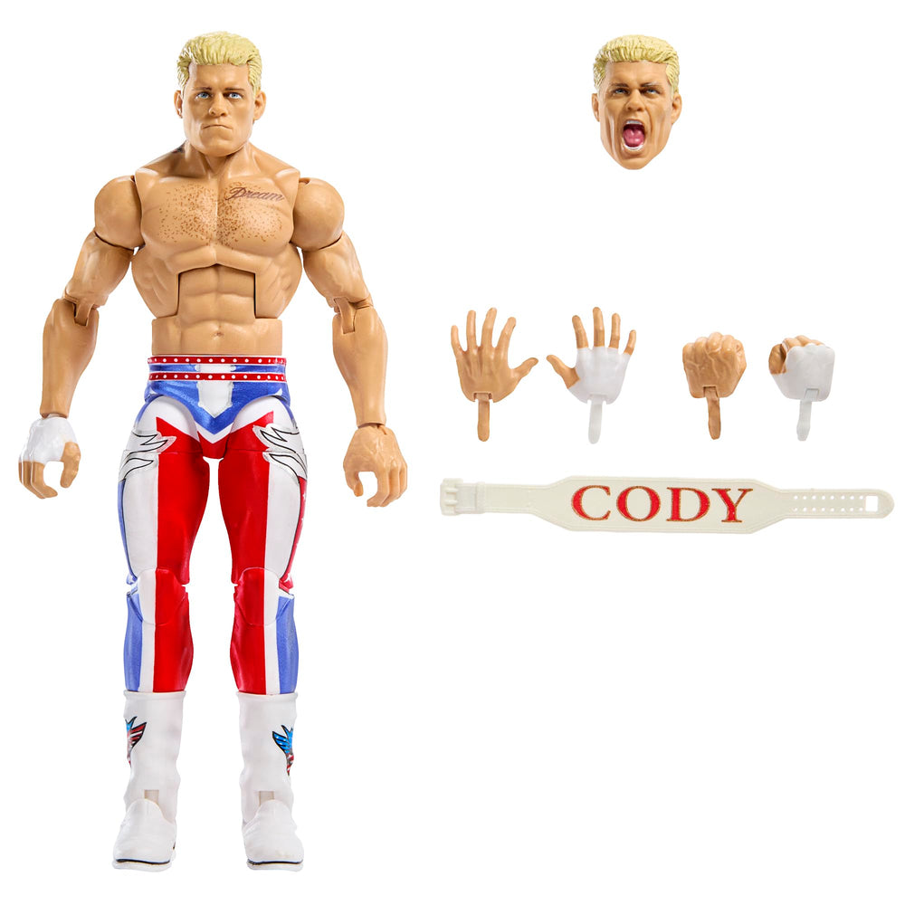 WWE Cody Rhodes Elite Top Picks 2025 Wave 4 figure close-up showing detailed sculpt.