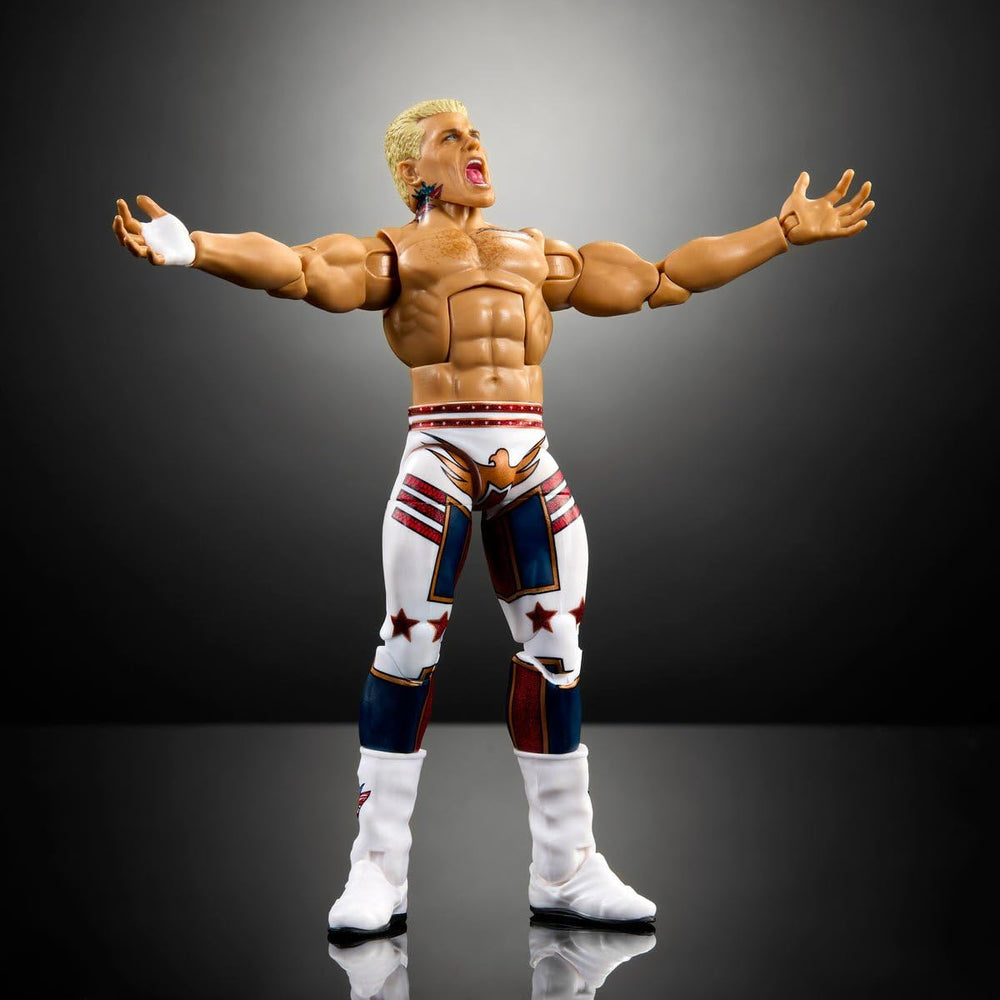 WWE Cody Rhodes Elite 9 packaging layout for display planning.