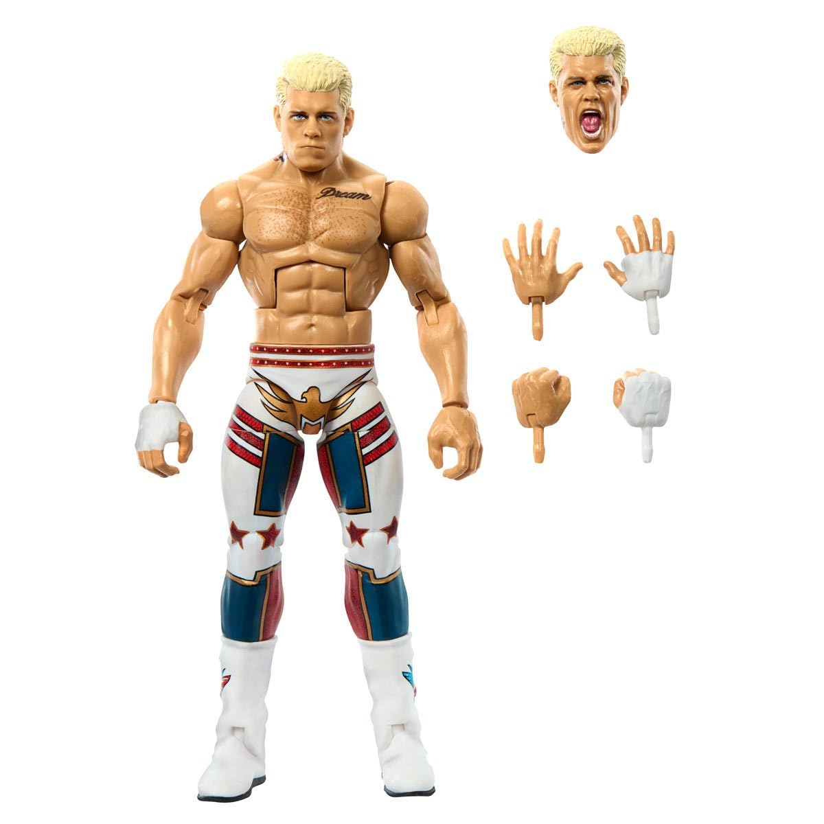 WWE Cody Rhodes Elite 9 side profile showing authentic silhouette.