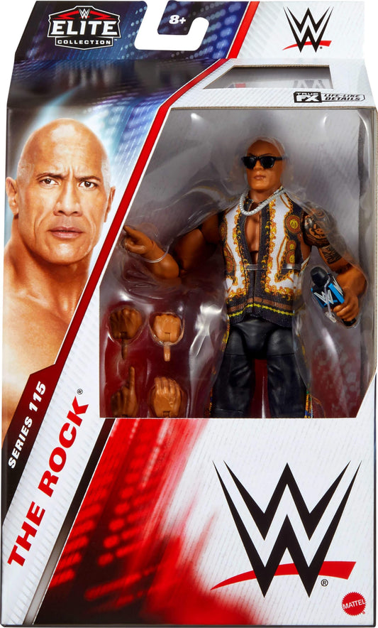 The Rock Elite figure TrueFX detailing with lifelike facial features.