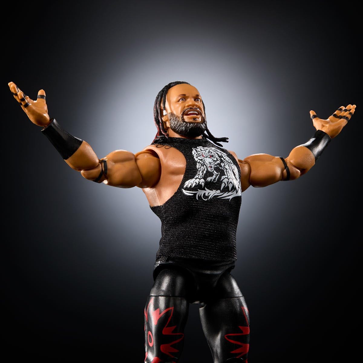 WWE Jacob Fatu Elite Greatest Hits 9 closeup detail of sculpt and gear