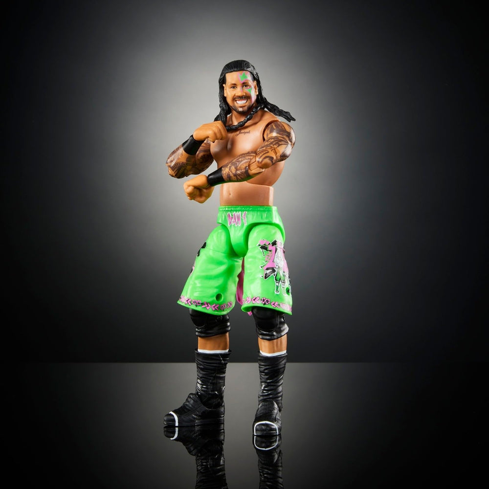 Close-up headscan of Jey Uso with long hair and smile