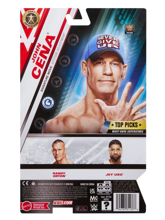 John Cena figure wearing blue jean shorts for authentic posing and play