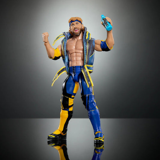 WWE Logan Paul Elite Greatest Hits 9 side view highlights profile details for collectors.