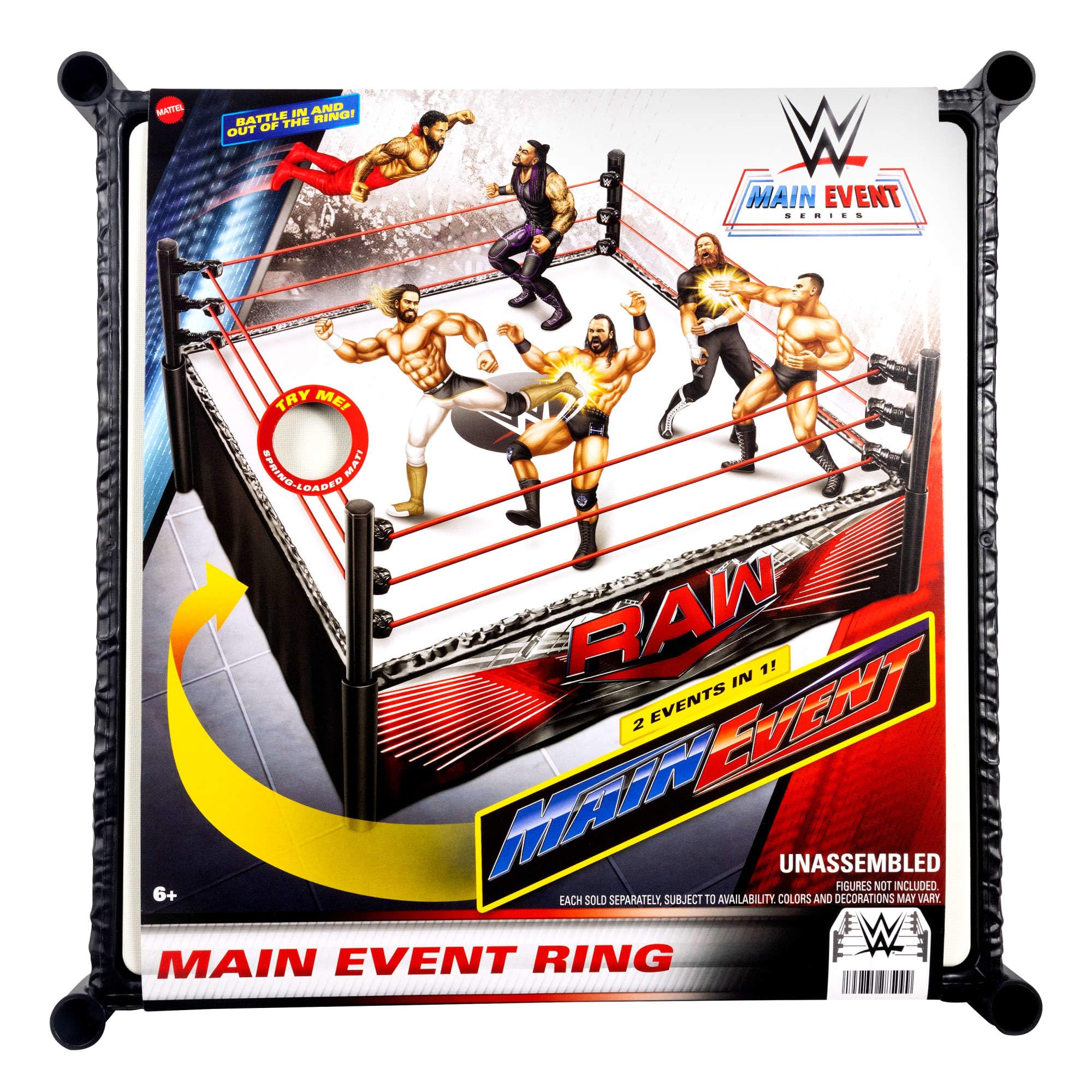 WWE Mattel pro tension elastic rope enables authentic action during battles.