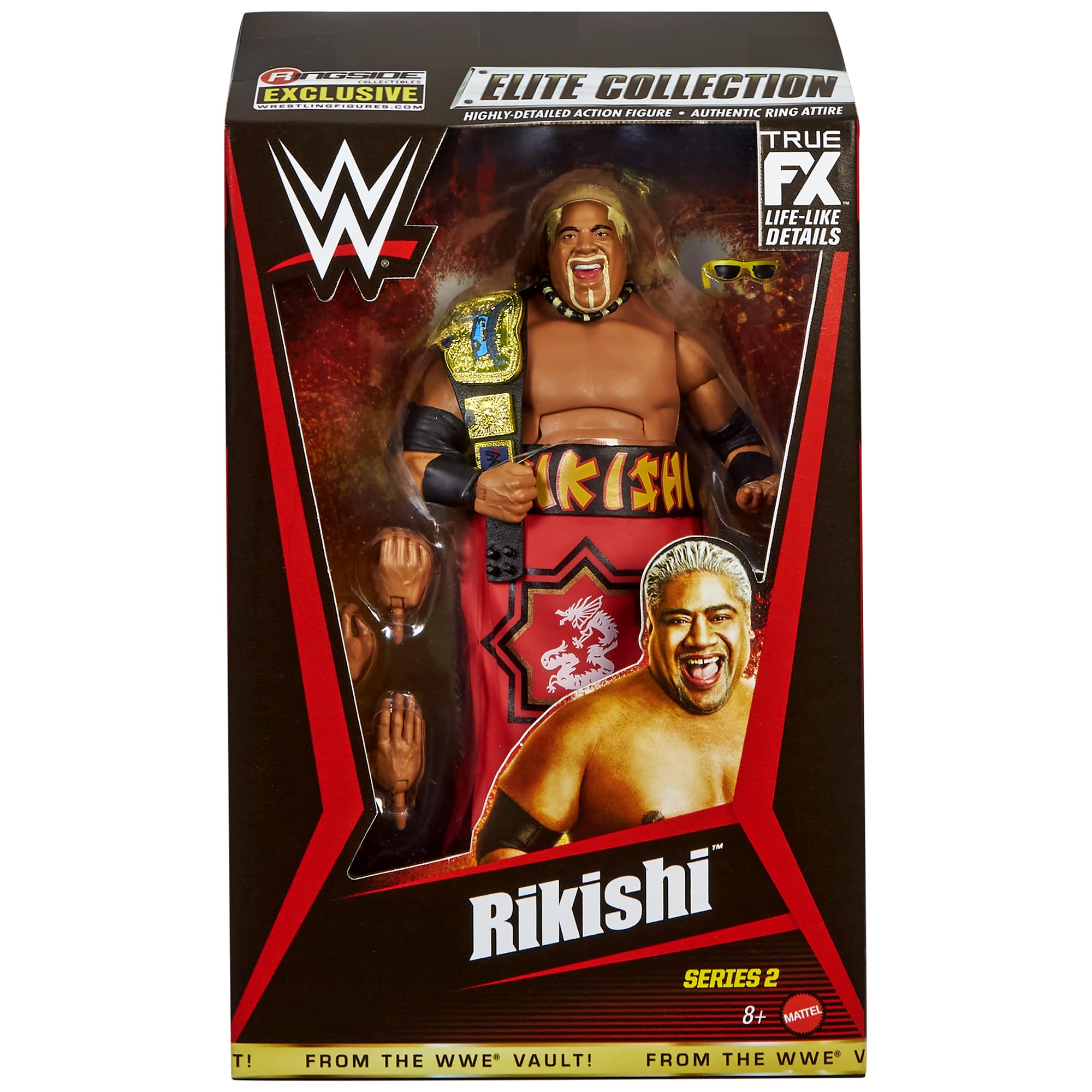 WWE Rikishi headscan figure with laughing expression for display and posing