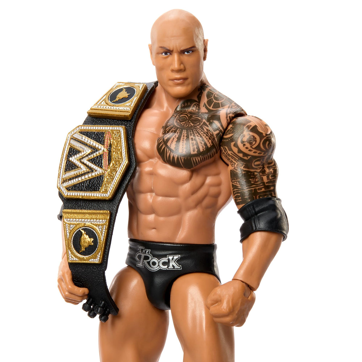 WWE The Rock Main Event Champions 5 action figure in dynamic pose for play and display