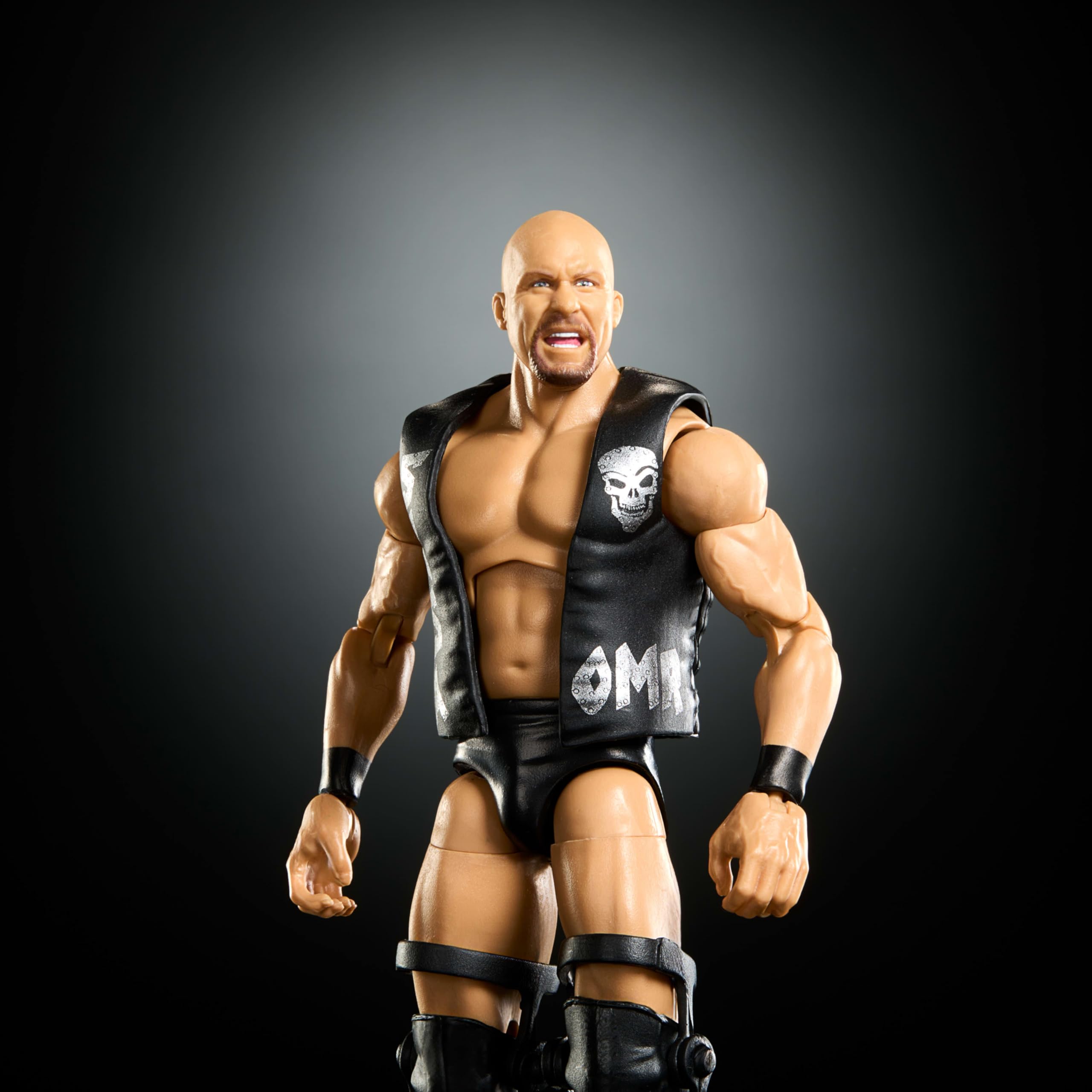 WWE Stone Cold Steve Austin Elite figure articulation pose with 25 points