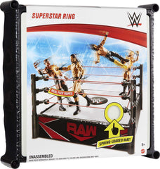 WWE Superstar Ring Spring-Loaded Mat demonstrates extra bounce for slam actions.