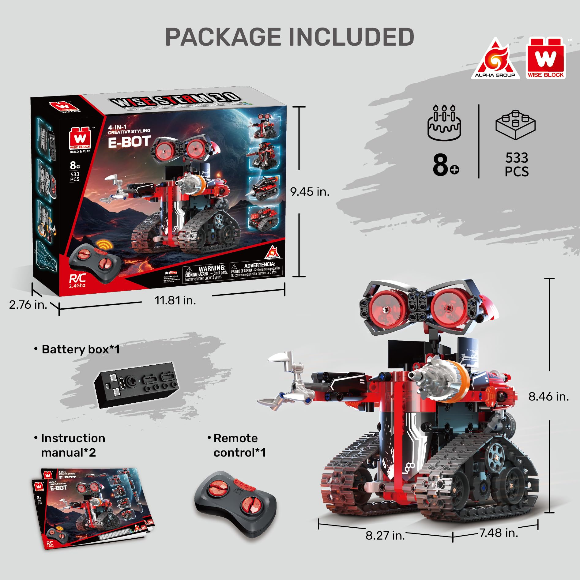 W WISE BLOCK durable ABS plastic kit built for indoor and outdoor use