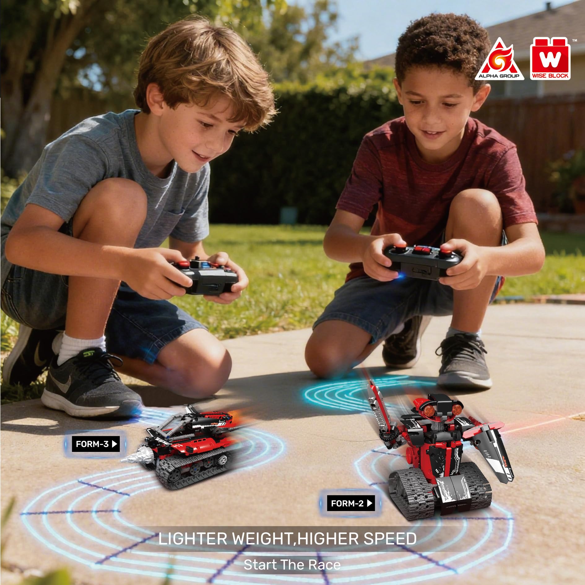 W WISE BLOCK Red Laser Tank mode designed for long-range pretend battles