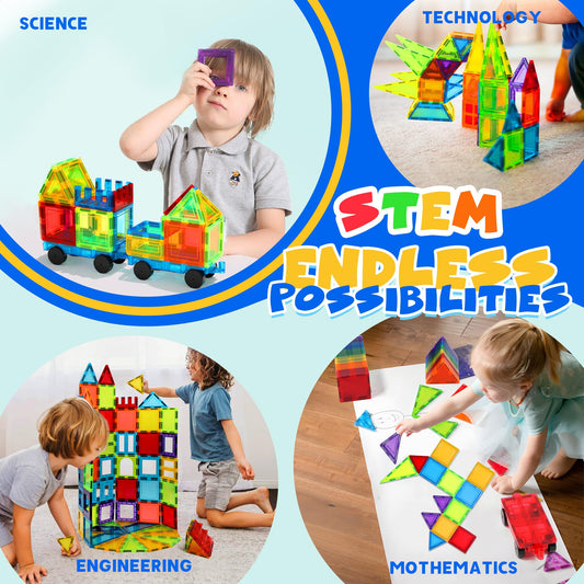 W WISE BLOCK includes two cars for interactive build-and-drive play