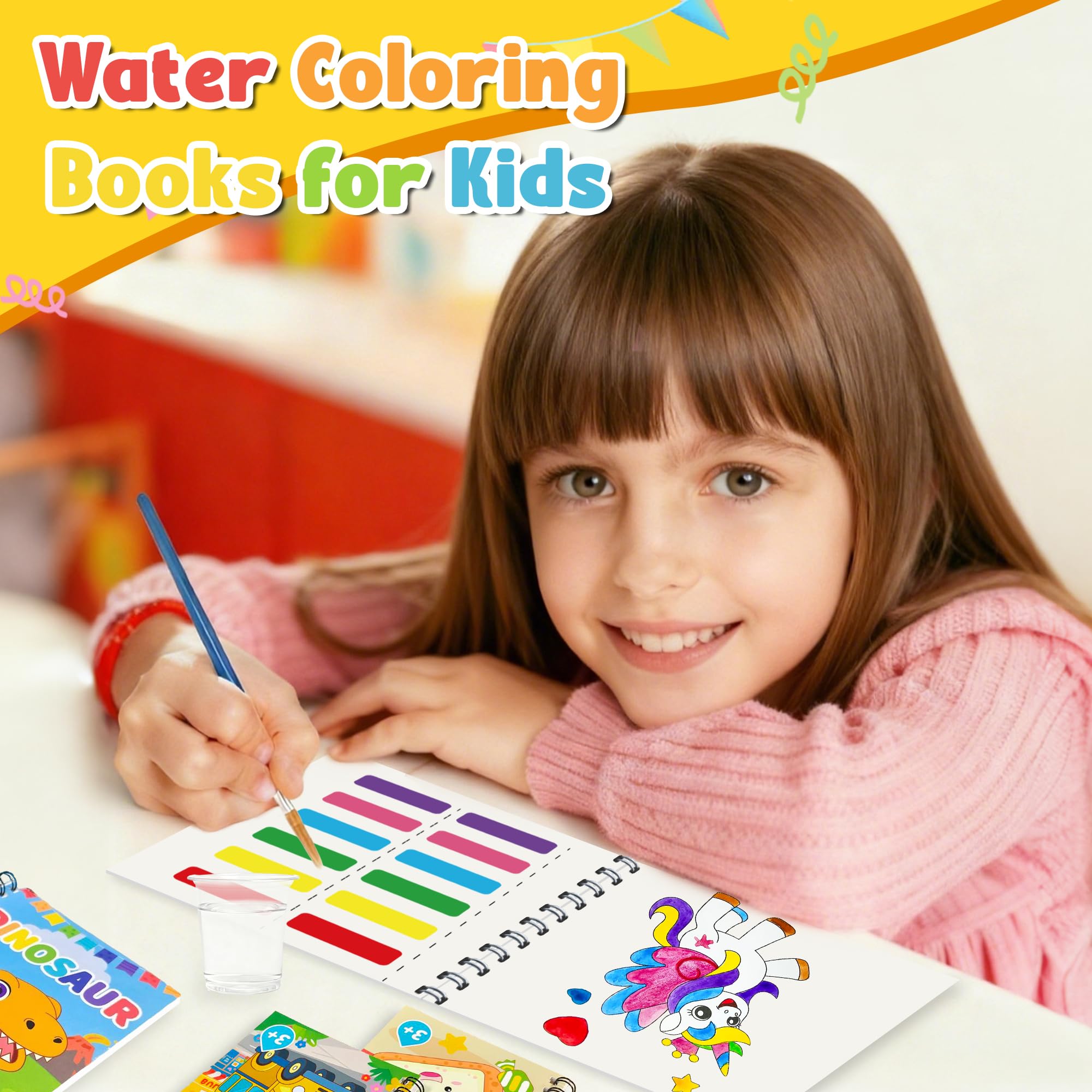 WWN mess-free painting books image emphasizes safe, water-based art for home or school.