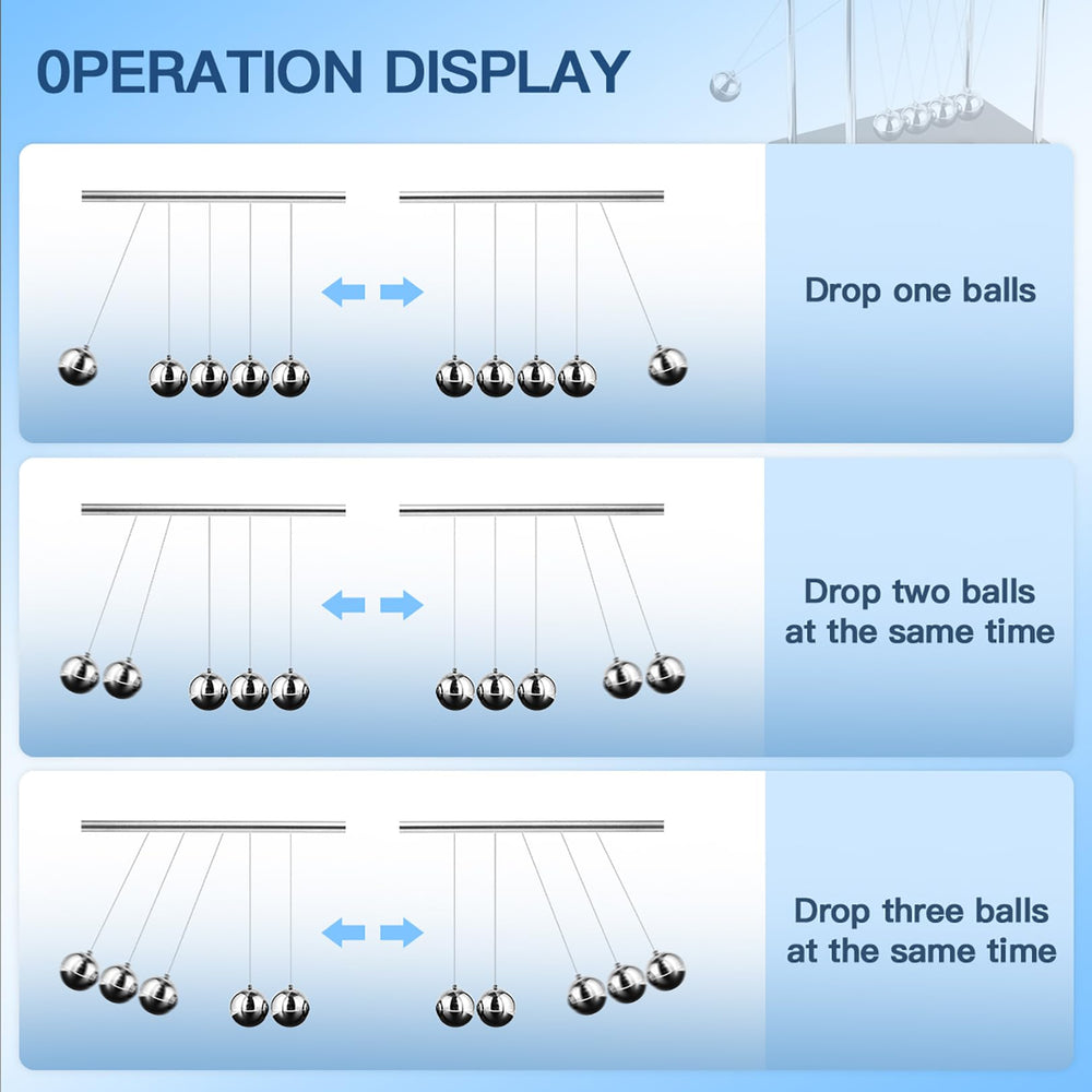WXBRMCRY Newton's Cradle gift-worthy design suits colleagues and students seeking relaxation.