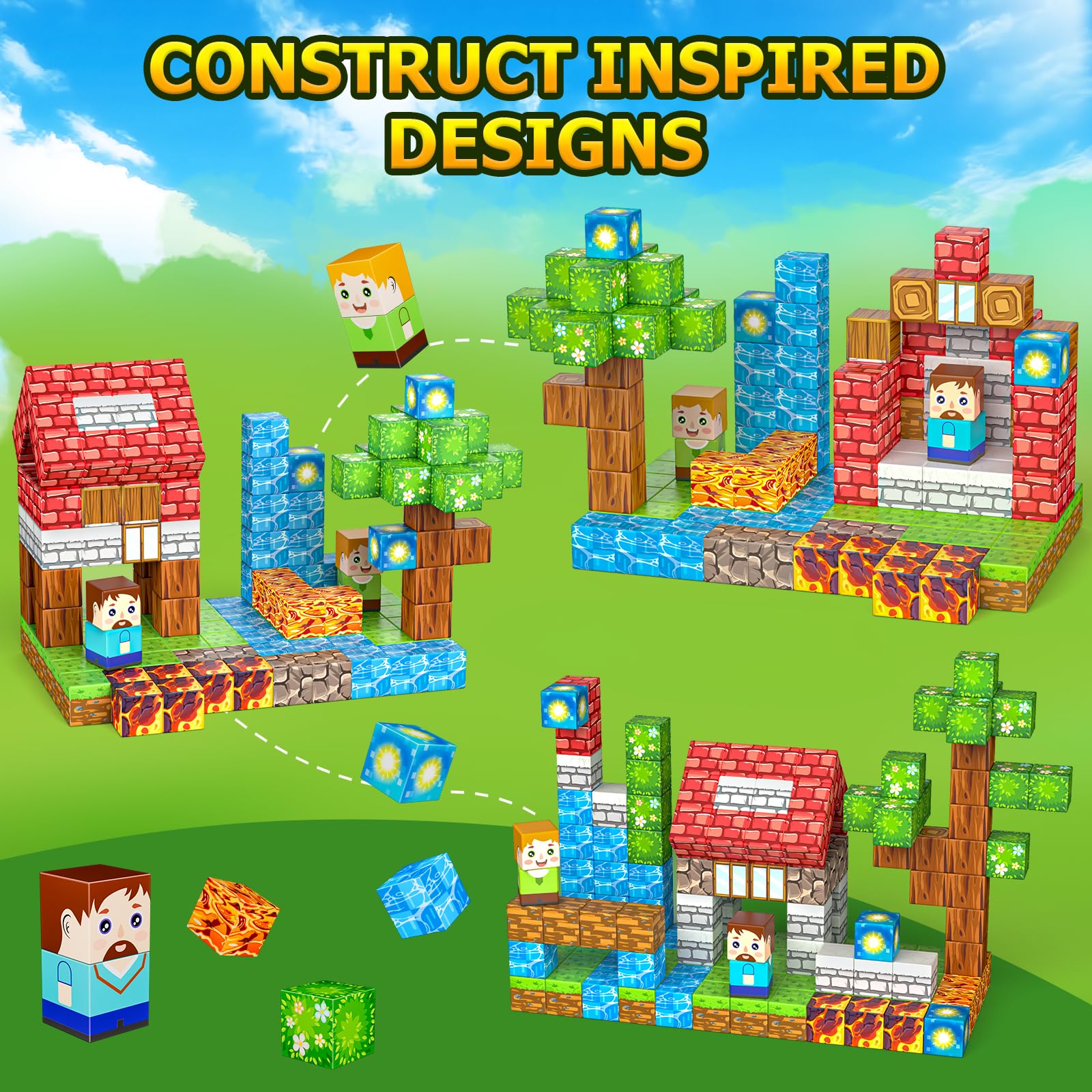 Wxlbr magnetic blocks 1-inch cubes close-up highlights easy grip and sturdy builds
