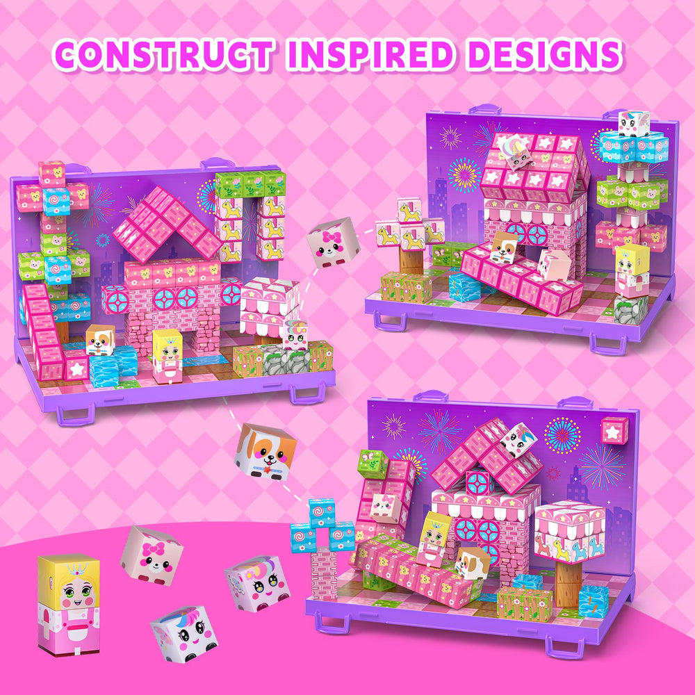 Wxlbr magnetic blocks strong magnets—secure castle play with safe, smooth edges.