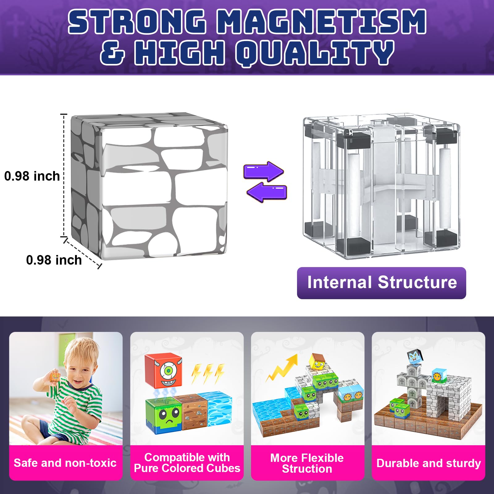 Wxlbr upgraded magnetic blocks Montessori-inspired set promotes independent and group play.