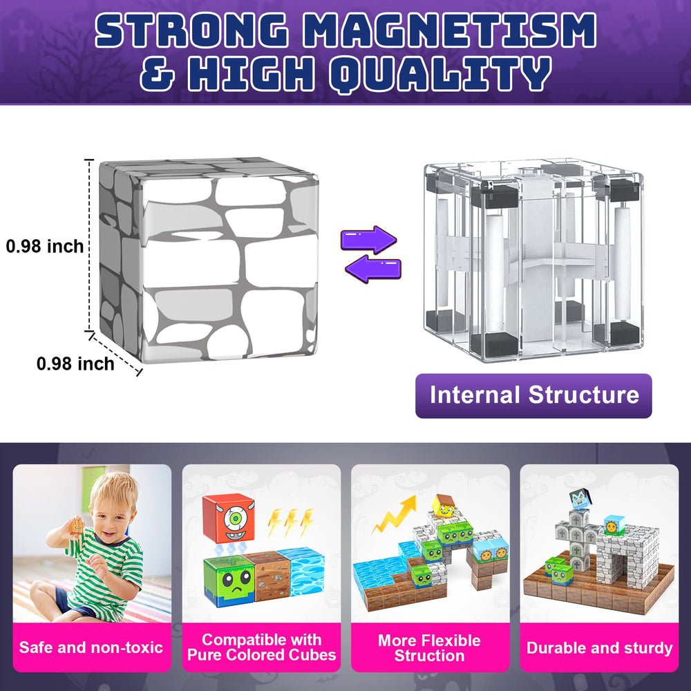 Wxlbr upgraded magnetic blocks Montessori-inspired set promotes independent and group play.