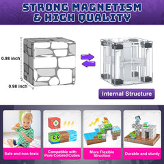 Wxlbr upgraded magnetic blocks Montessori-inspired set promotes independent and group play.