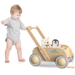 WyfKyd wooden baby walker in natural finish offers sturdy early-step support