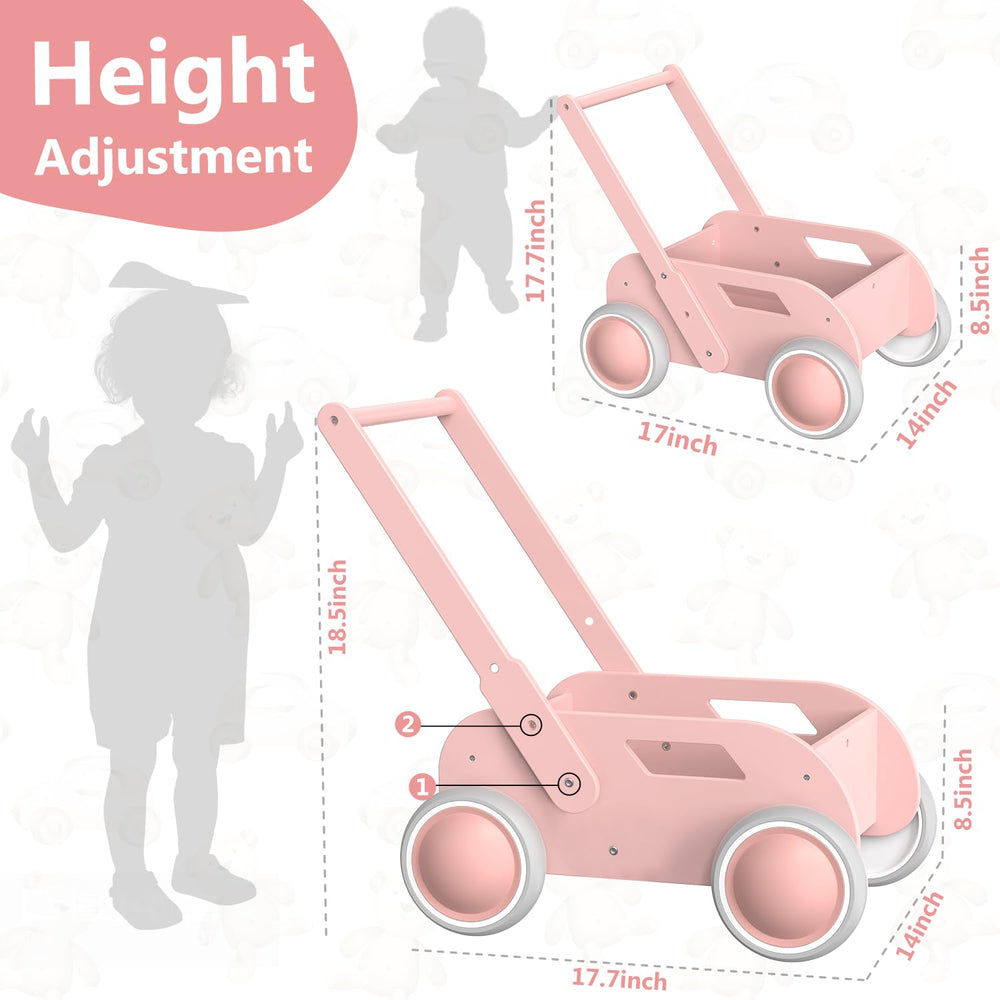 WyfKyd wooden baby walker natural wood side view display