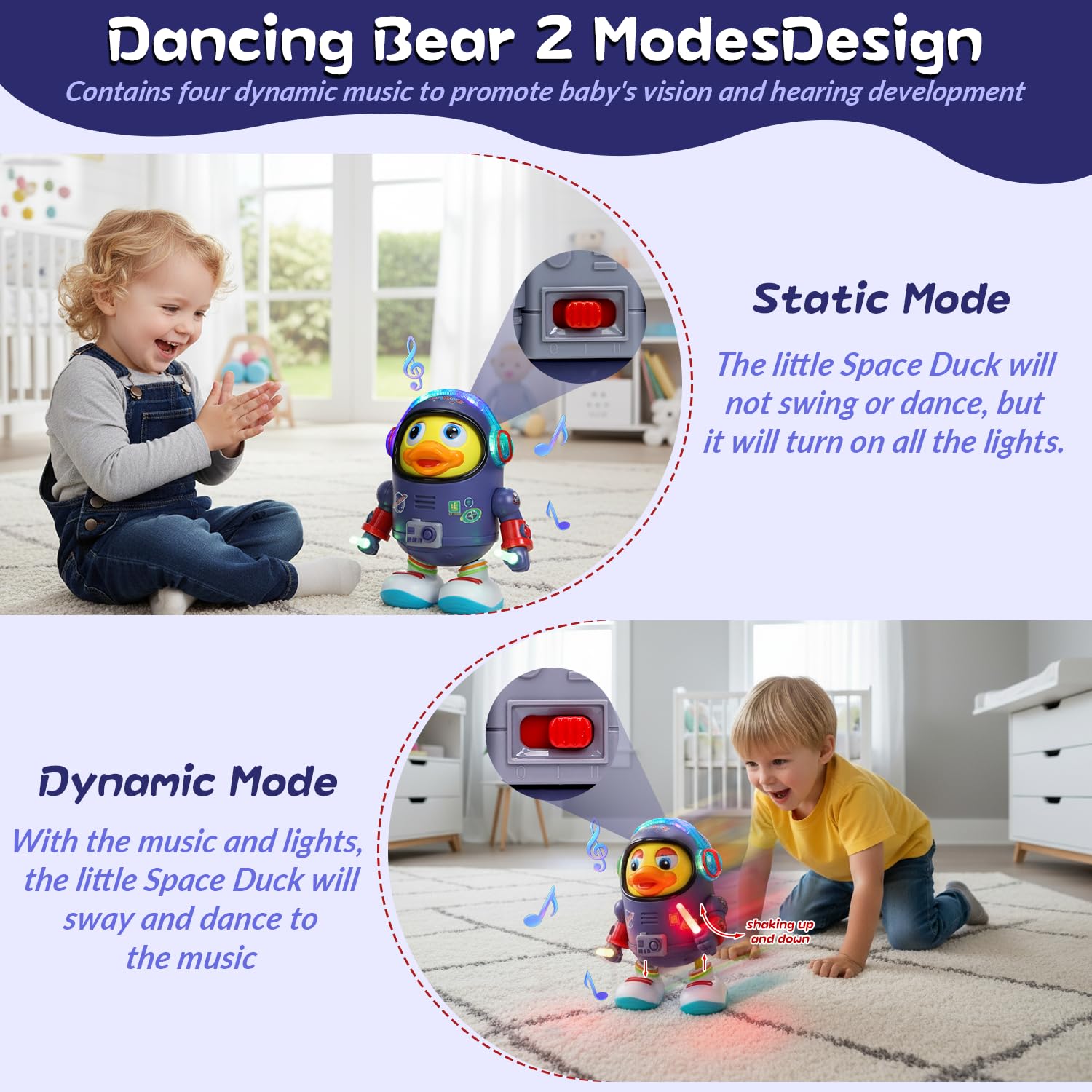WRYBV space duck toy features durable ABS construction for lasting use.