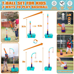 WYRJXYB baseball stand with baseballs enables traditional tee practice at home.