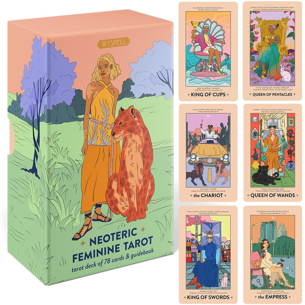 Wyspell Feminine Tarot Deck with pastel pink cards for beginner readings.