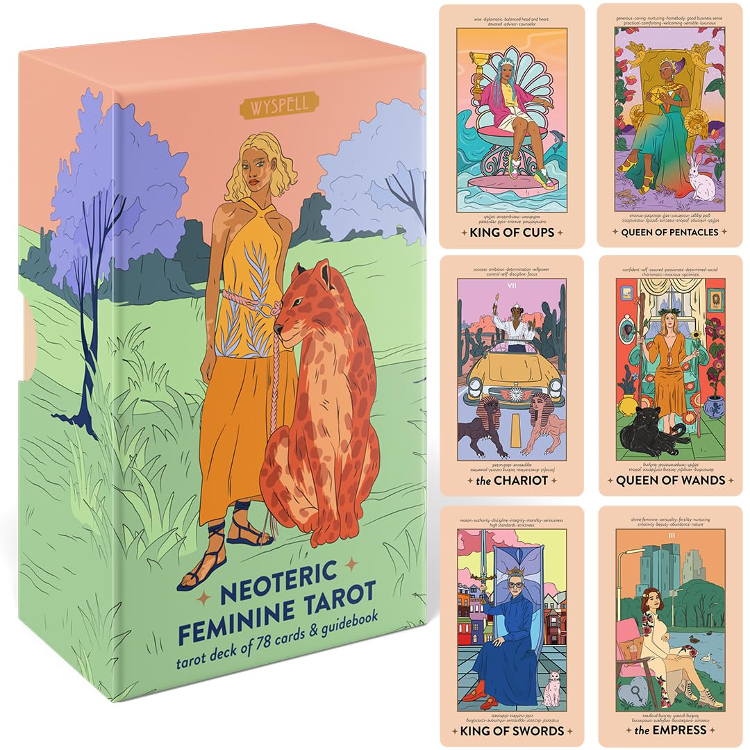Wyspell Feminine Tarot Deck with pastel pink cards for beginner readings.