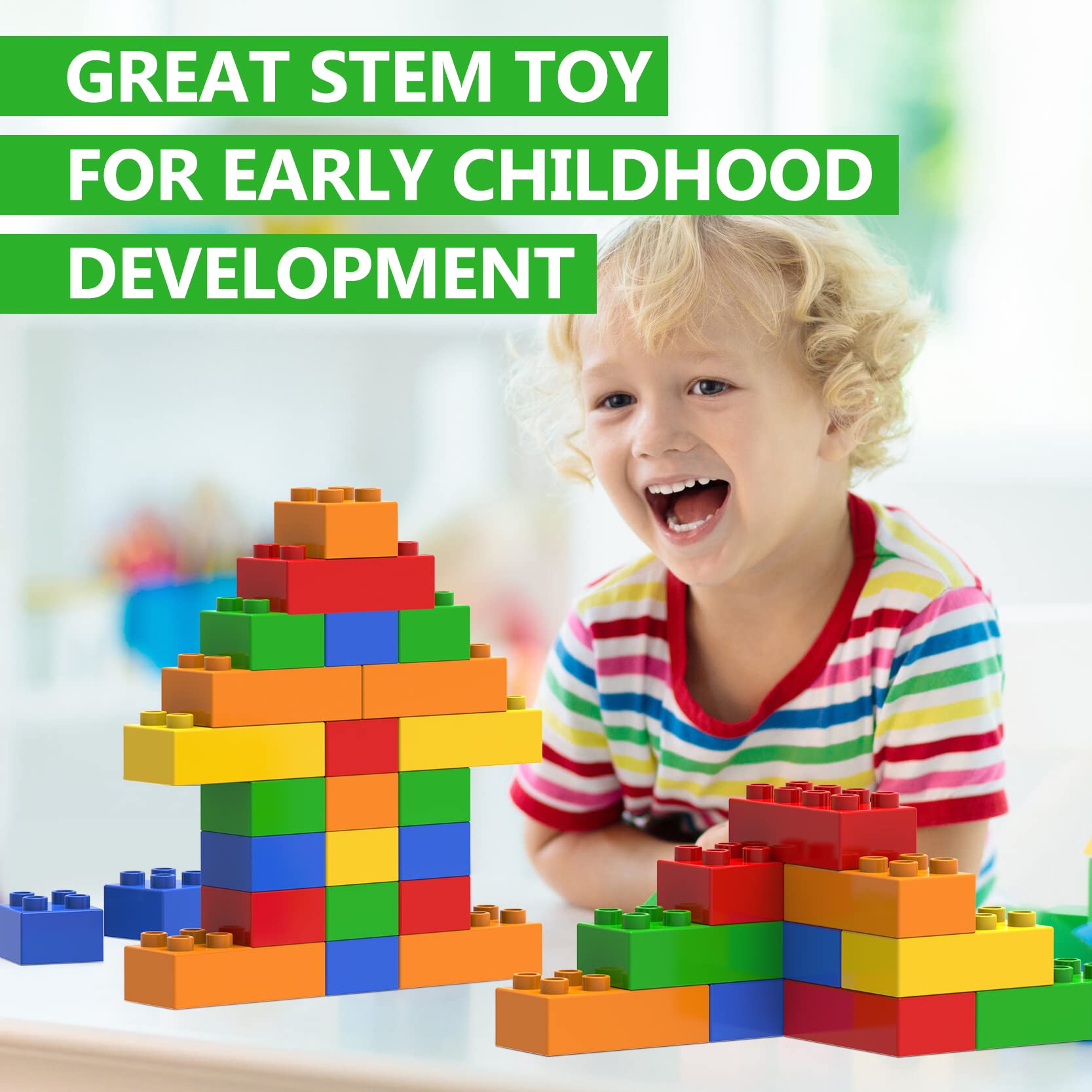 WYSWYG safe ABS material ensures smooth edges for toddlers during play.