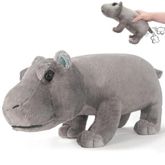 WYZOID hippo plush with fart sound action for playful pranks and cuddly fun.