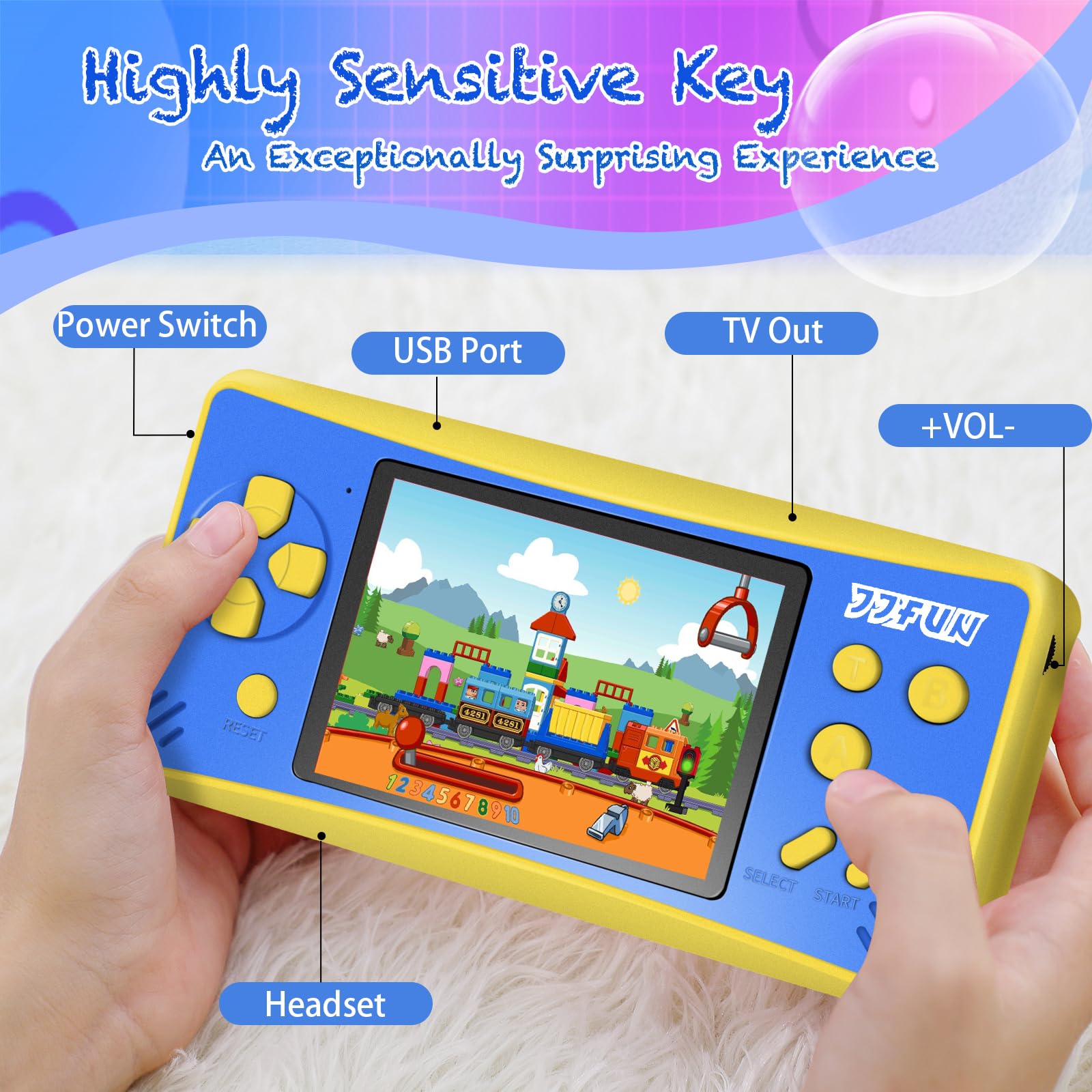 X-JOYKIDS 168 built-in games library offering diverse, age-appropriate challenges.
