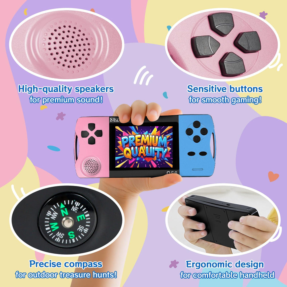 X-JOYKIDS 16Bit handheld control buttons offer easy reach for small hands