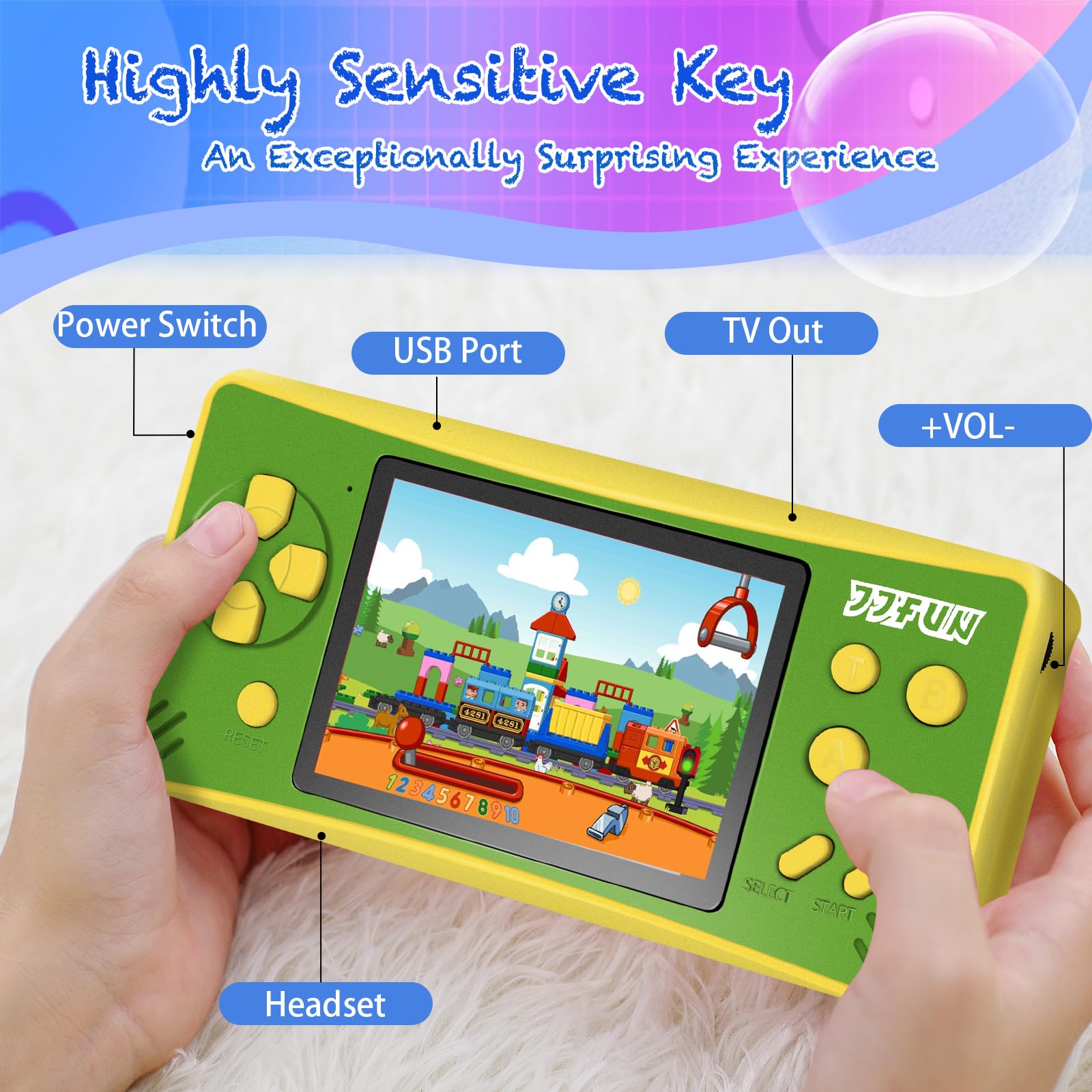 X-JOYKIDS preloaded 168 games for varied play and keep kids engaged.