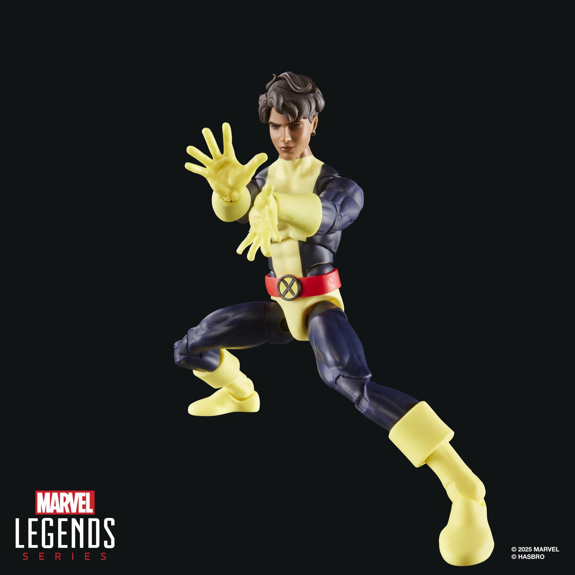 X-Men Sunspot articulation detail, highlights multiple movement points.