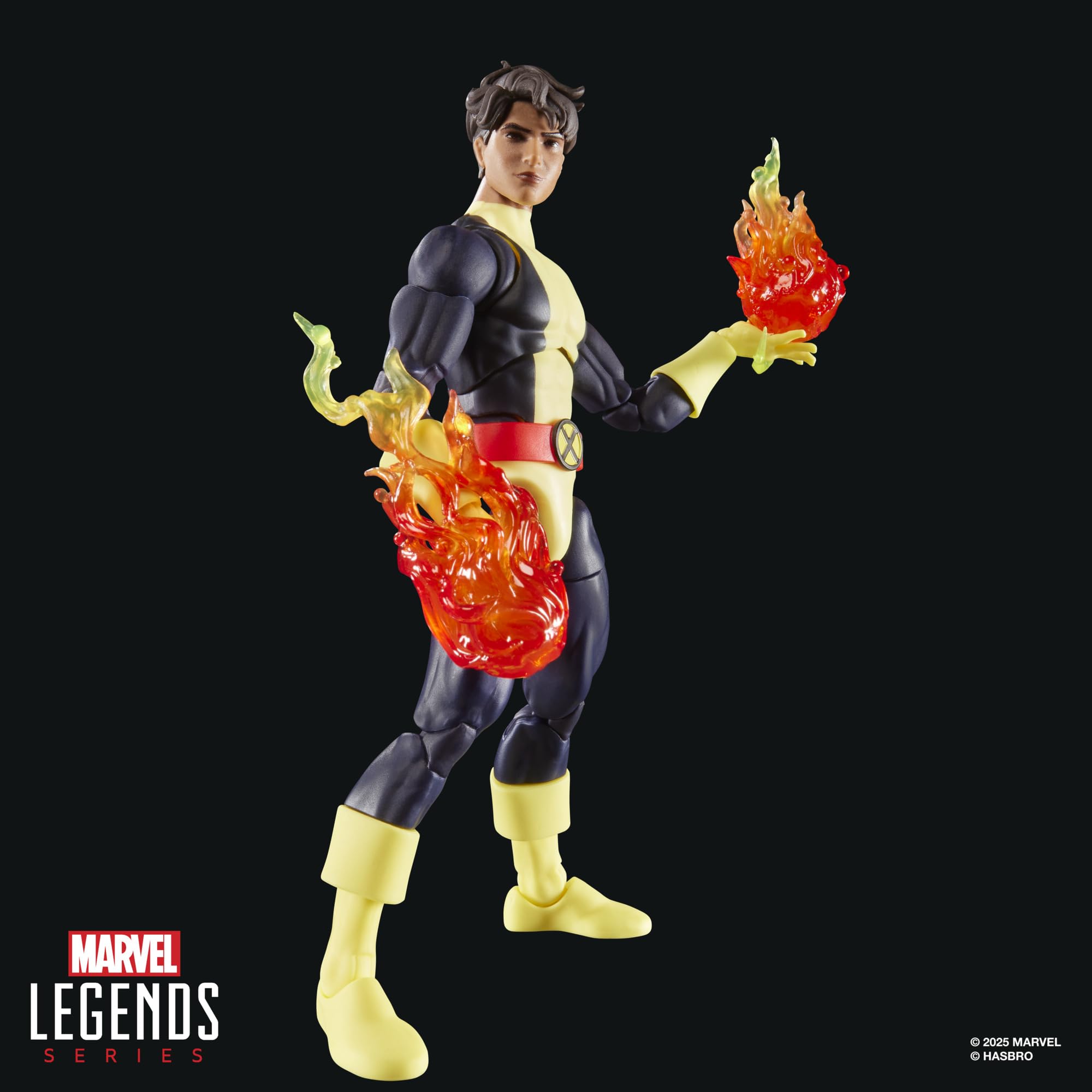 X-Men Sunspot packaging art, collectible presentation.