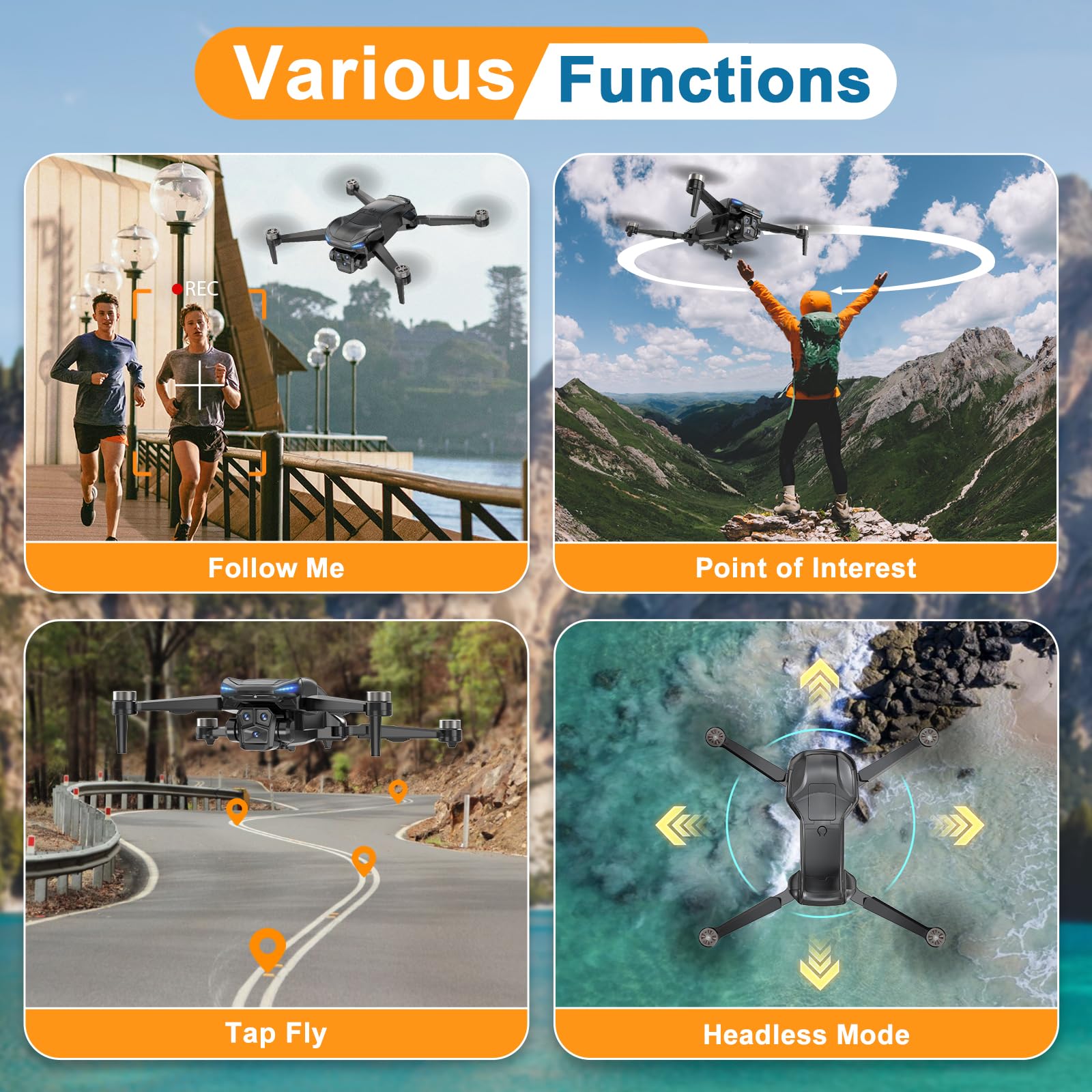 X-shop GPS drone with Auto Return and Follow Me for safer flights