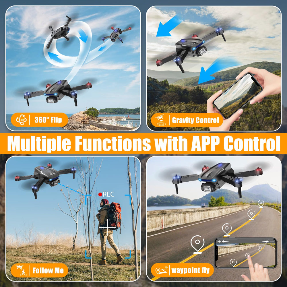 X-shop drone two batteries extend flight time up to 30 minutes.