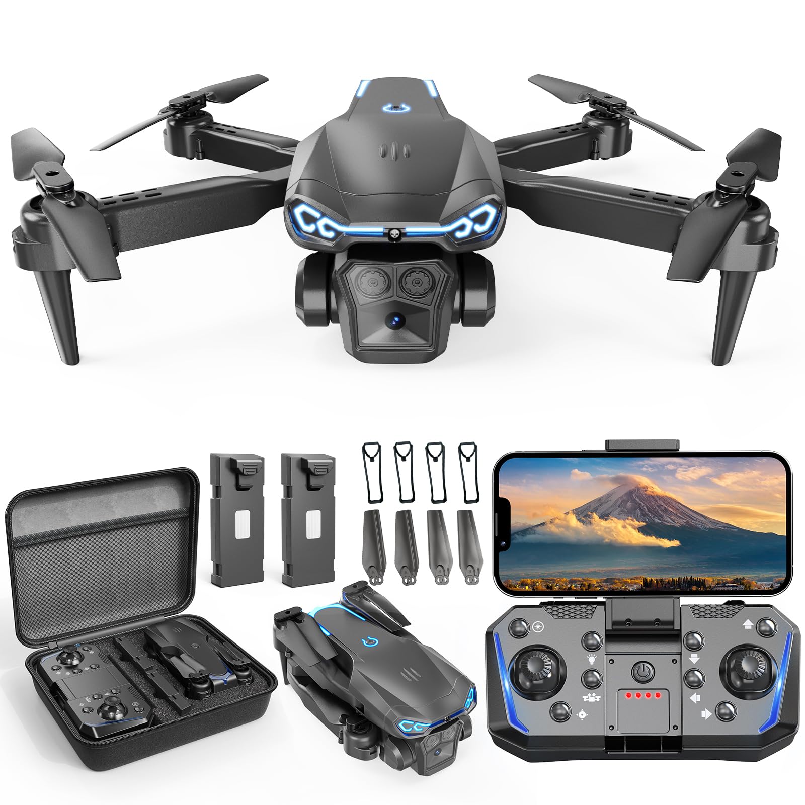 X-shop foldable drone with 1080P camera for crisp aerial shots on the go.
