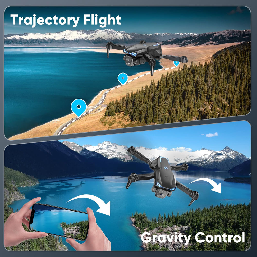 X-shop foldable drone demonstrating altitude hold for stable flights.