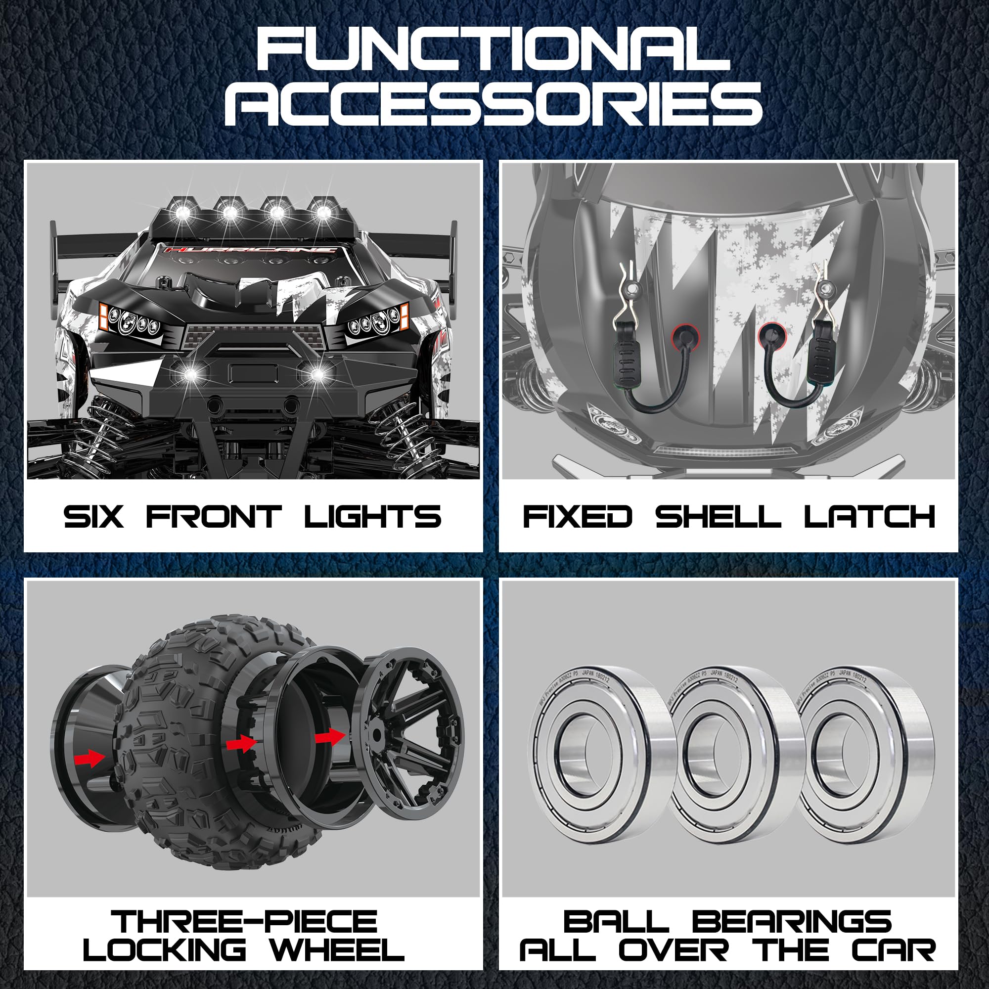 X-TMAGA HS14323 2.4GHz transmitter with trim and speed controls for precise driving.